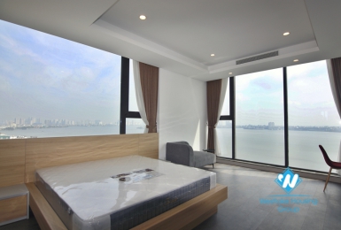 Three bedroom lake view apartment for rent in Sun Grand City Thuy Khue.